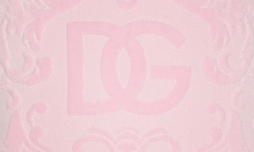Dolce & Gabbana Dolce&gabbana Dg Logo Cotton Terry Cloth Outdoor Accent Pillow In Pink