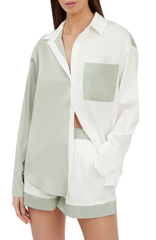 4th & Reckless Patty Colorblock Shirt in Sage/Cream