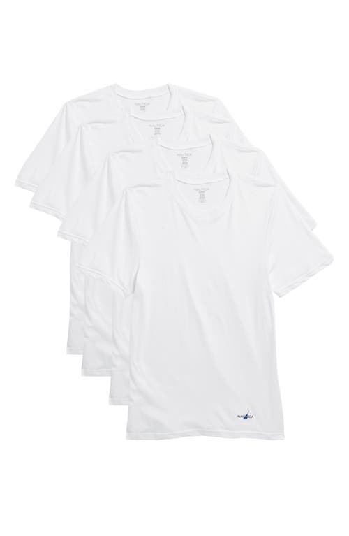 Shop Nautica Pack Of 4 Limited Edition Crewneck T-shirt In White/ 05 Logo