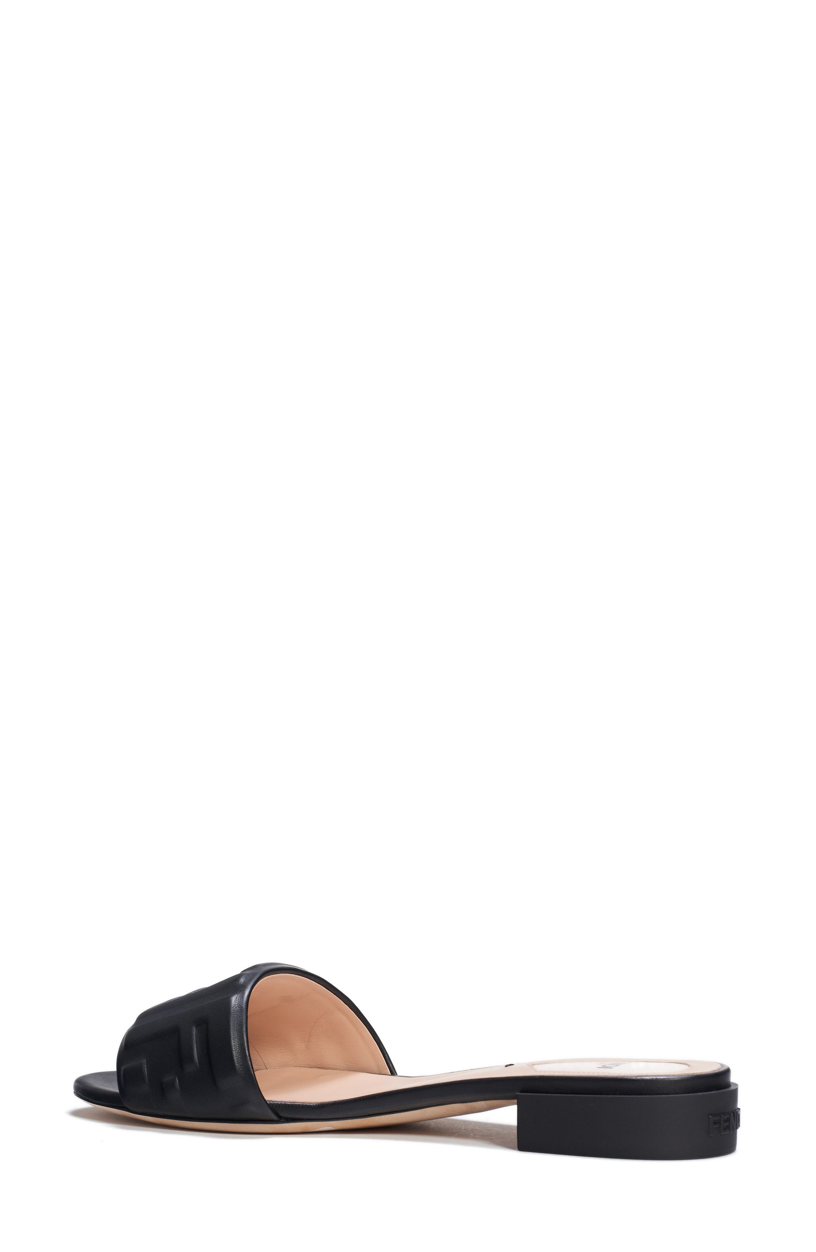 fendi ff embossed leather sandals