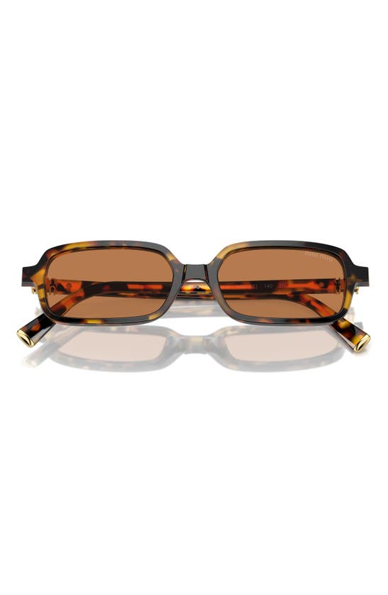 Shop Miu Miu 51mm Rectangular Sunglasses In Blond Havana