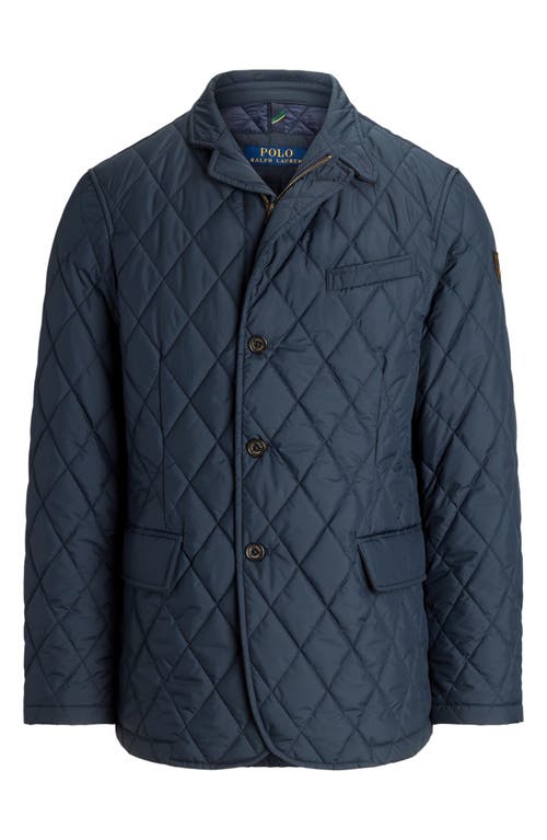 Shop Polo Ralph Lauren Matte Finish Quilted Jacket In College Navy