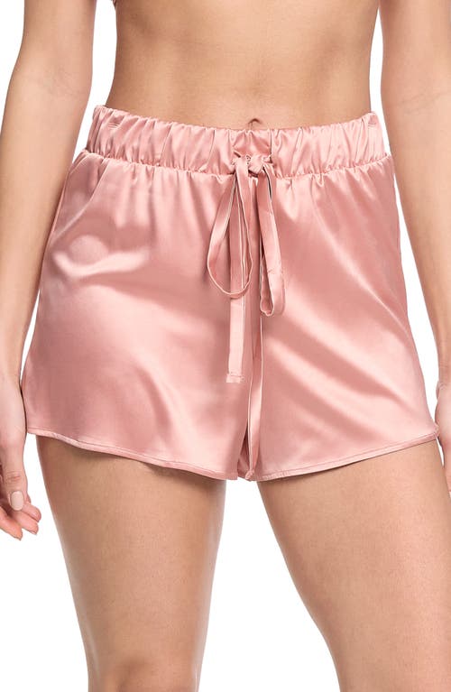 Hanky Panky Satin Sleep Drawstring Short In Rose Latte