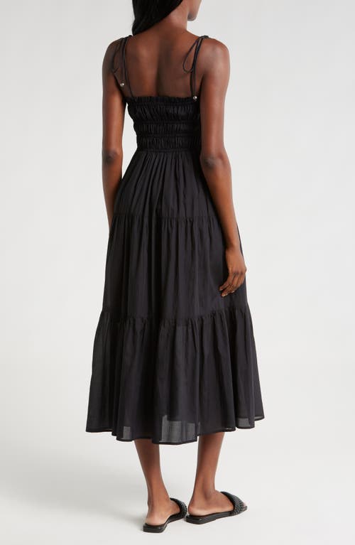 Elan Smocked Midi Dress In Black