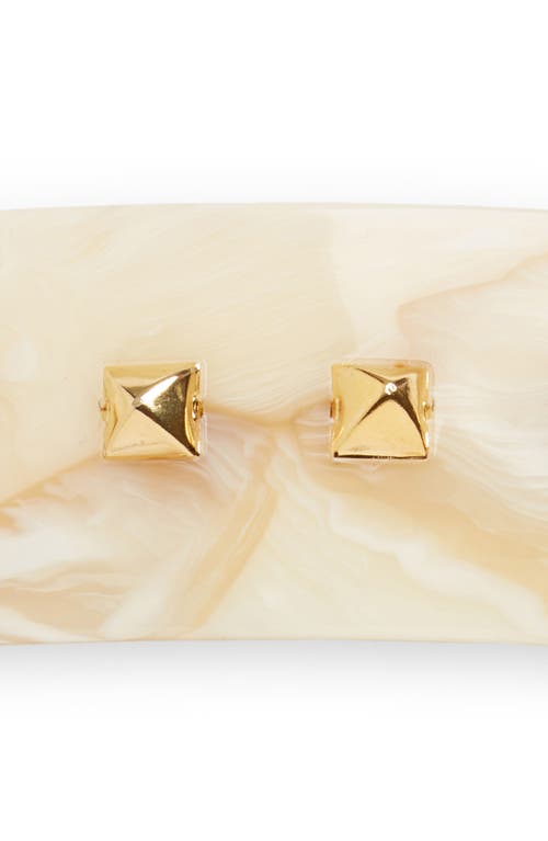France Luxe Large Studded Barrette In Carrara