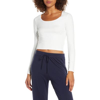 Groceries Apparel Lola Stretch Organic Cotton Crop Top, White