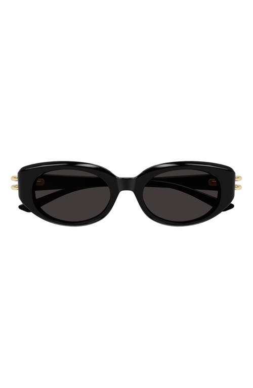Alexander Mcqueen Am0469s Round Acetate Sunglasses In Black