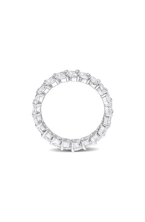 Delmar Sterling Silver Marquise Lab Created Moissanite Eternity Ring In Silver
