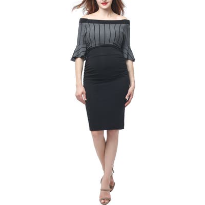 Kimi And Kai Josephine Off The Shoulder Body-Con Maternity Dress