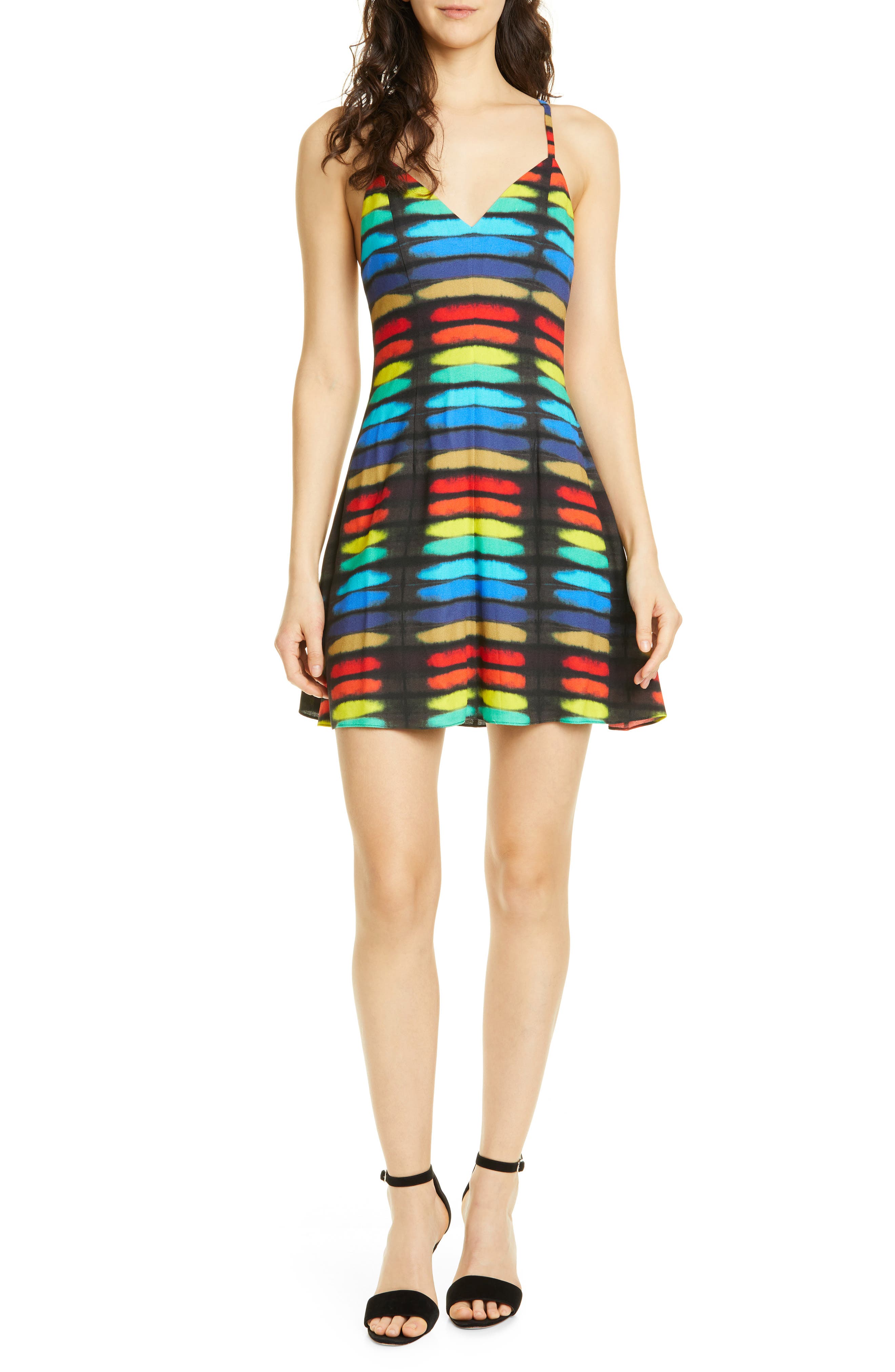 Alice + Olivia Alves Fit & Flare Cocktail Dress, Black