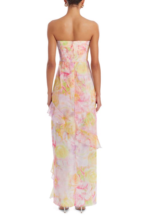 AMANDA UPRICHARD AMANDA UPRICHARD MAGNOLIA FLORAL STRAPLESS GOWN 