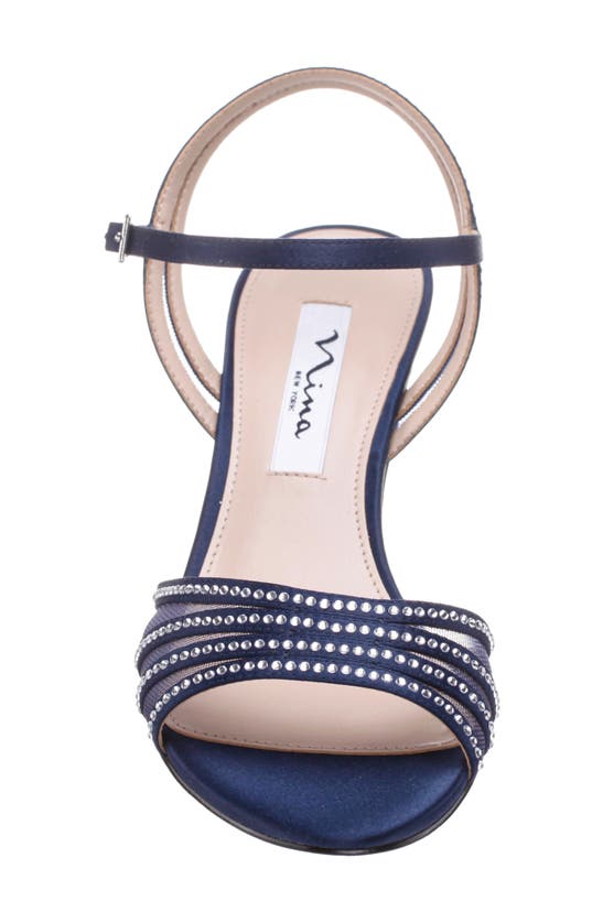 Shop Nina Nathyn Crystal Embellished Sandal In Navy