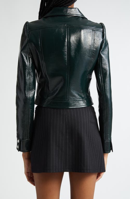 Shop Courrèges Re-edition Vinyl Jacket In Dark Green