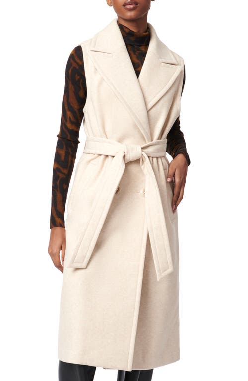 Shop Bernardo Belted Long Vest In Oatmeal