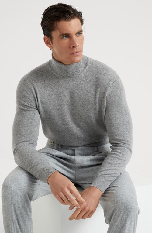 Shop Brunello Cucinelli Turtleneck Sweater In Light Grey