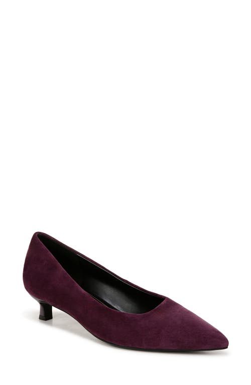 Naturalizer Natalia Womens Cushioned Footbed Pointed Toe Kitten Heels In Deep Plum Purple Suede