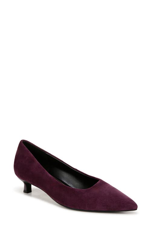 Shop Naturalizer Natalia Pointed Toe Kitten Heel Pump In Deep Plum Purple Suede