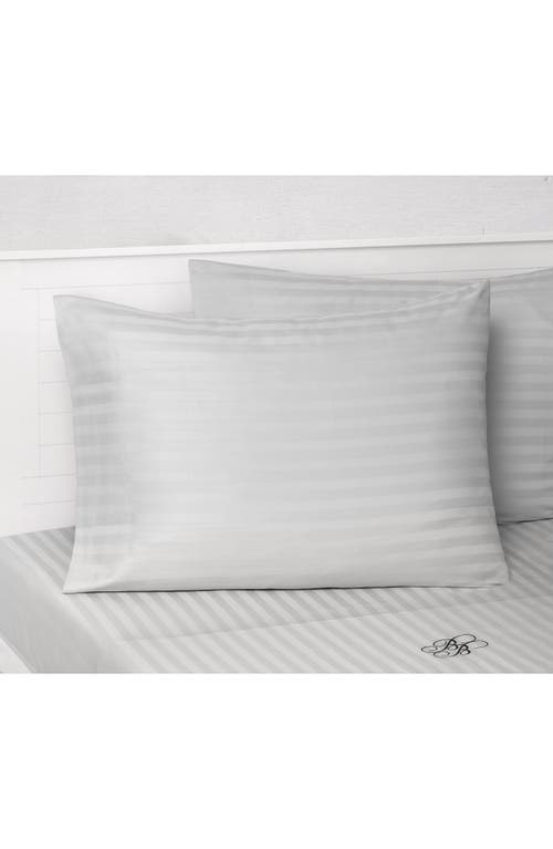 Brooks Brothers Stripe Turkish Cotton Sateen Pillowcases In Grey