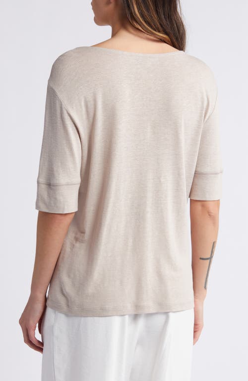 Shop Rue Sophie Fern Oversize Linen & Cotton T-shirt In Oat