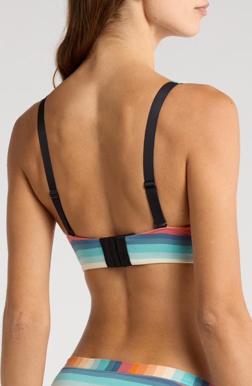 Shop Meundies Feelfree Longline Bralette In Pool Stripes