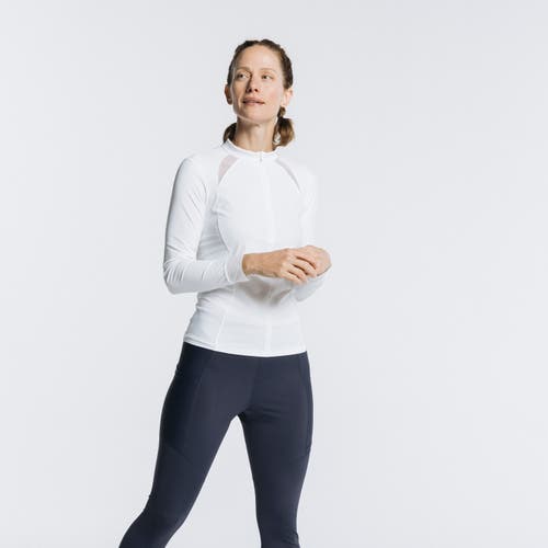 Avi Pickleball Volley Zip Long Sleeve In White Lotus