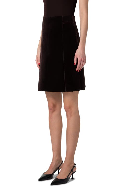 Akris Velvet Spacer Knit Skirt In Mocca