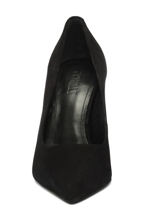 Shop Schutz Lou Curve Pointed Toe Pump In Black Suede