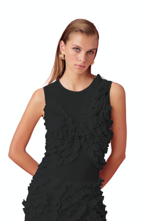 Tulle Body with Ruffle Detail