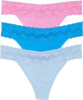 Natori Bliss Perfection Lace Trim Thong | Nordstrom