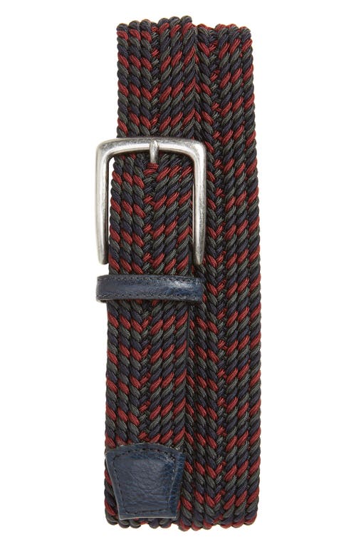 Torino Woven Belt Navy/Burgundy/Grey at Nordstrom,