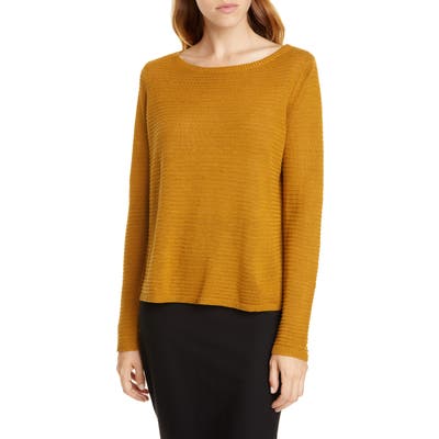Eileen Fisher Bateau Neck Organic Linen & Cotton Sweater