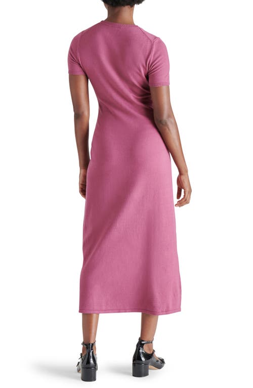 Shop Steve Madden Francis Short Sleeve Maxi Sweater Dress In Autumn Mauve