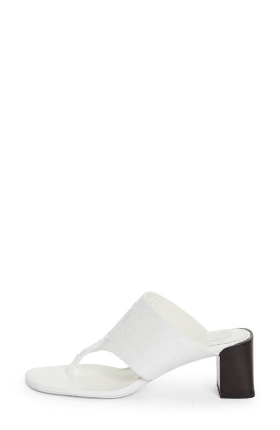 Shop Christian Louboutin Tongamule Croc Embossed Sandal In White