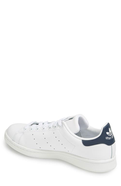 Shop Adidas Originals Adidas Stan Smith Sneaker In White/white/dark Blue