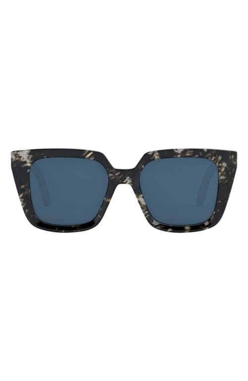 Shop Dior 'midnight S1i 53mm Square Sunglasses In Havana/green