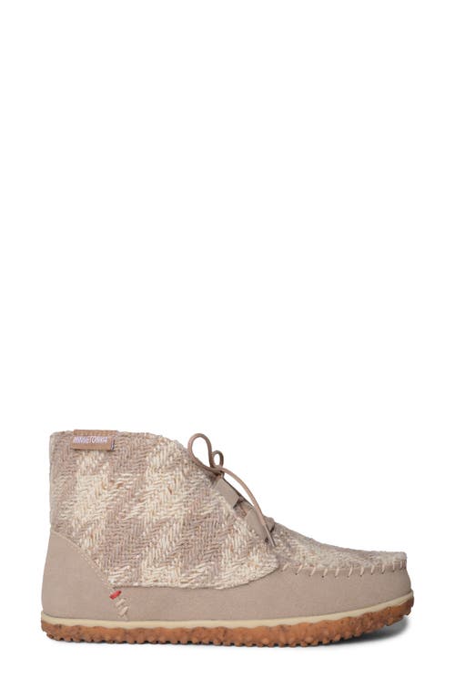 Minnetonka Torrey Faux Fur Lined Slipper Bootie In Simply Taupe Multi