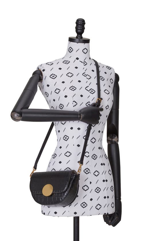 Shop Oryany Lottie Croc Embossed Crossbody Bag In Black