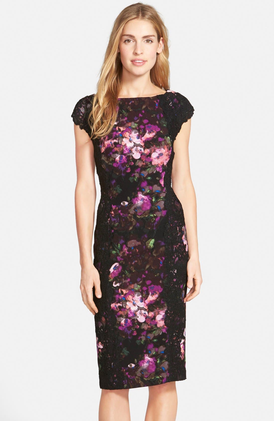 Maggy London Lace & Crepe Sheath Dress (Regular & Petite) (Nordstrom
