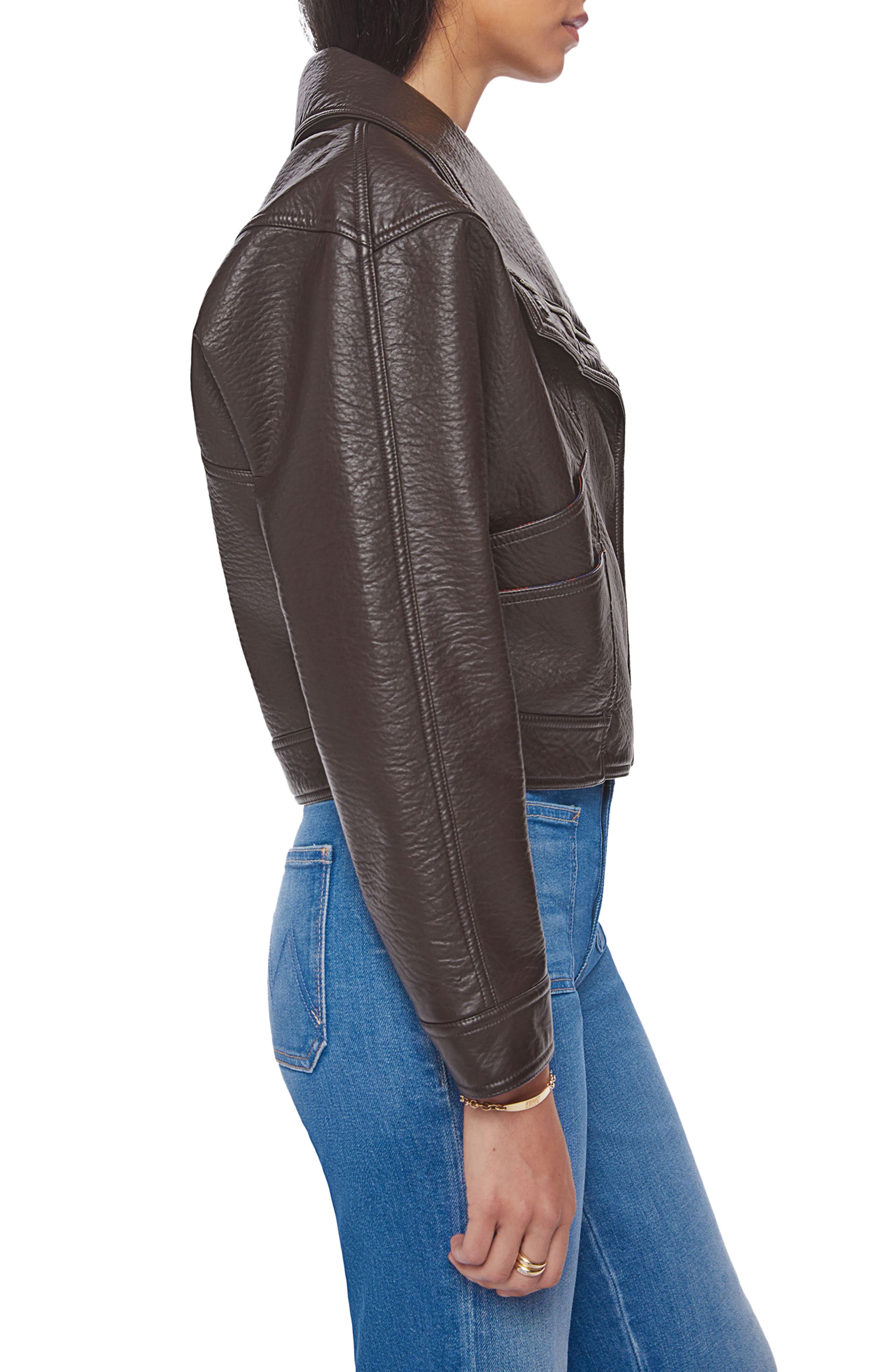 Mother Women's Underliner Faux Leather Jacket