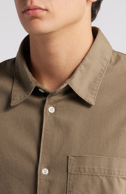 Frame Relaxed Fit Denim Button-up Shirt In Taupe
