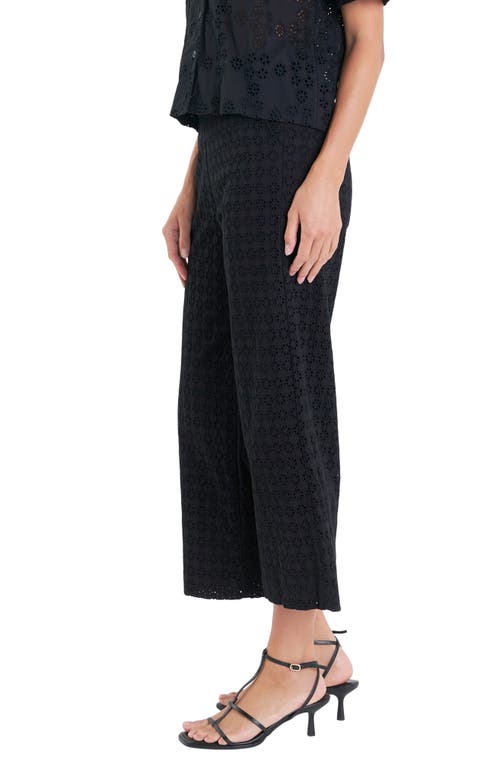 English Factory Broderie Anglaise Crop Pants In Black