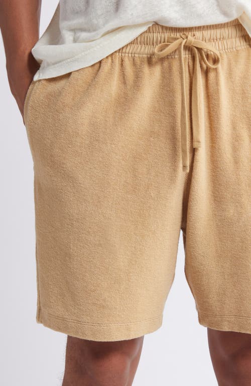 Shop Atm Anthony Thomas Melillo Drawstring Terry Cloth Shorts In Sand Castle