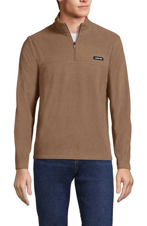 Shop Lands' End Anyweather Fleece Quarter Zip Pullover In Honey Beige