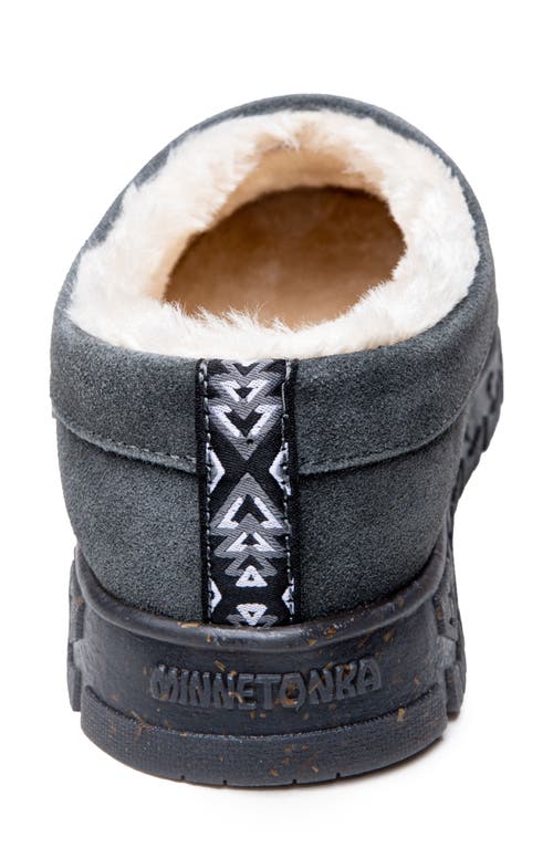Minnetonka Neva Faux Fur Lined Slipper In Charcoal