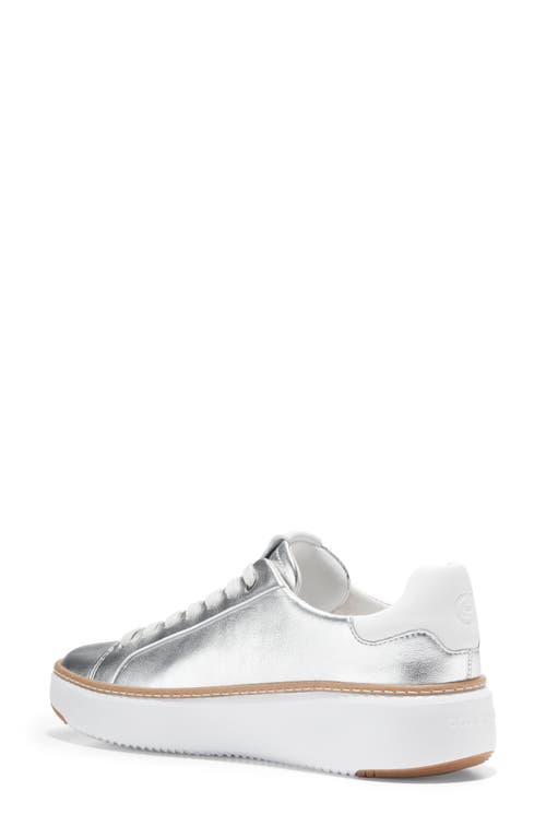 Shop Cole Haan Grandpro Topspin Sneaker In Silver Tal