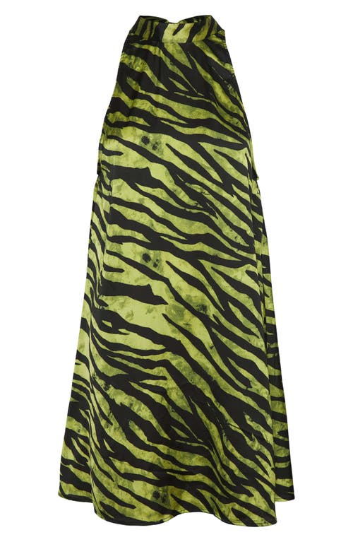 AWARE by VERO MODA Viona Stripe Sleeveless A-Line Dress in Bright Chartreuse Aop Viona