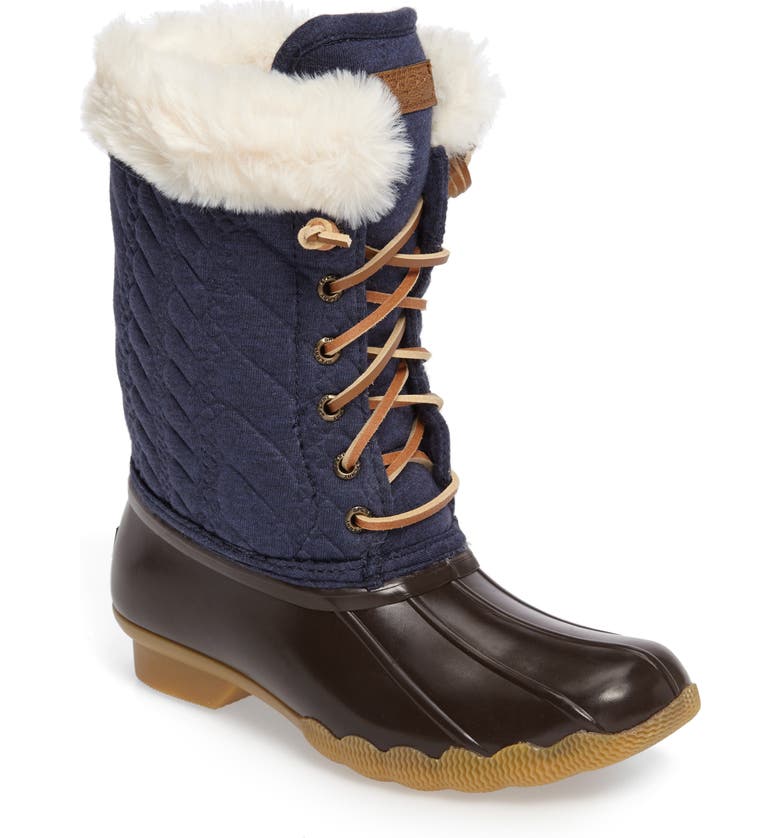 Sperry Fashion Saltwater Faux Fur Duck Boot (Toddler, Little Kid & Big ...
