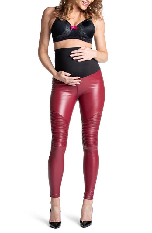 Popstar Mamacita Maternity Moto Leggings in Red