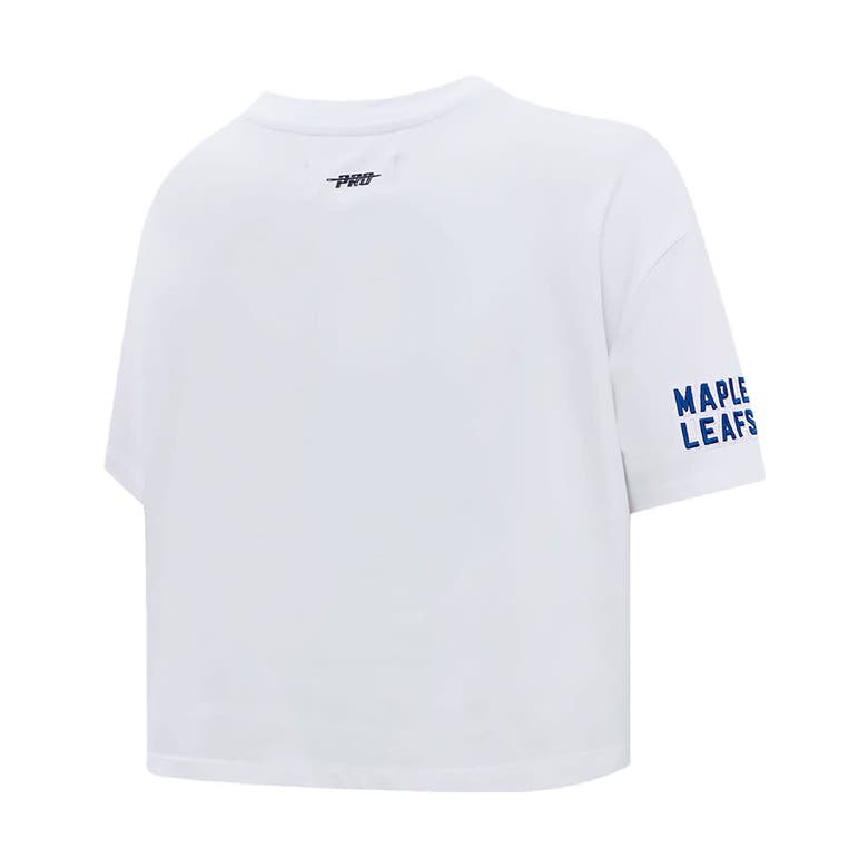 Shop Pro Standard White Toronto Maple Leafs Boxy Script Tail Cropped T-shirt