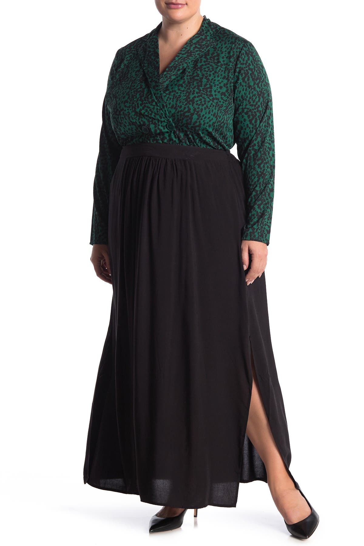 plus size maxi skirt with split